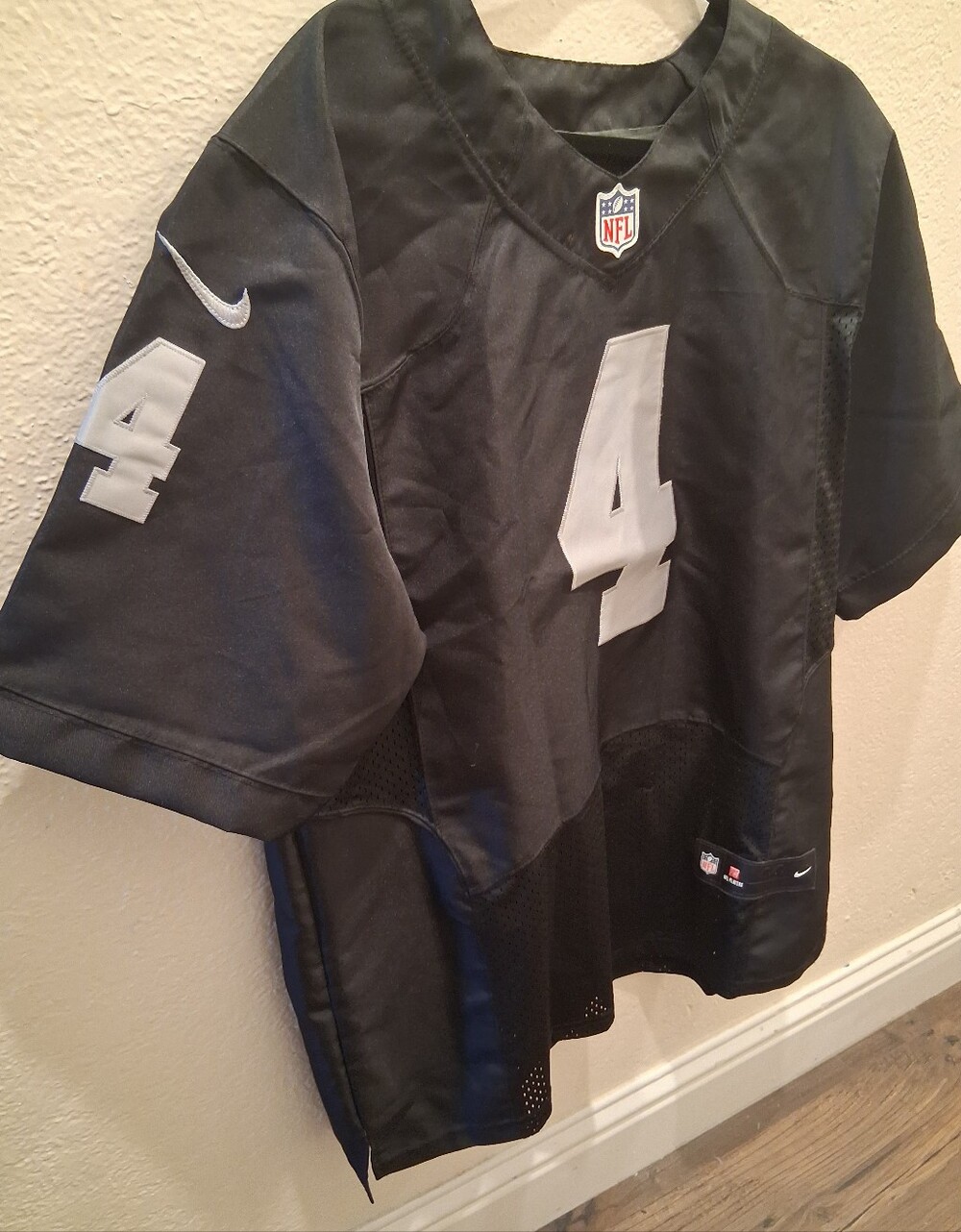 NFL OAKLAND RAIDERS On Field Black Football Jersey Erick Carr #4 Nike